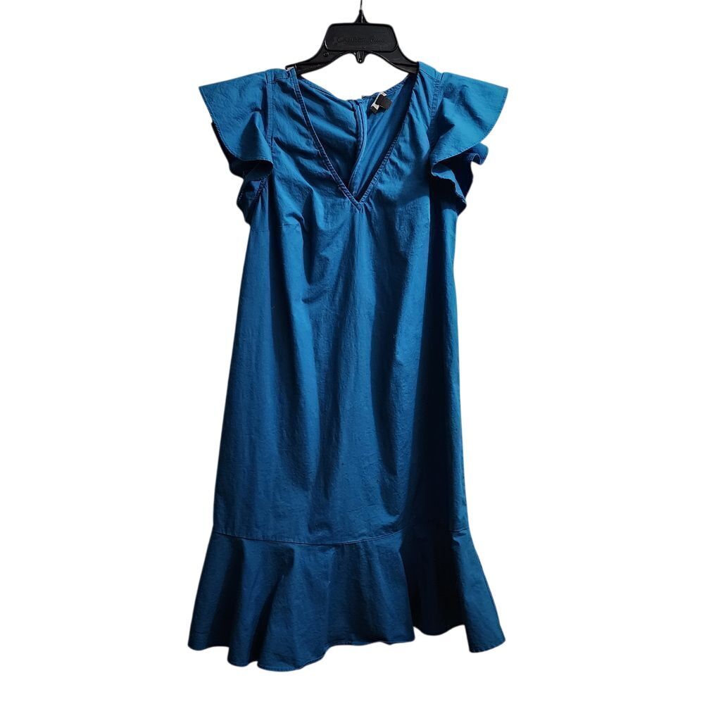 J.Crew Mercantile‎ Blue Cotton Flutter Sleeve V-Neck Midi Dress Size 0